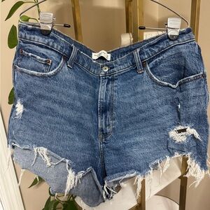 Abercrombie & Fitch Ripped Blue Jean Shorts